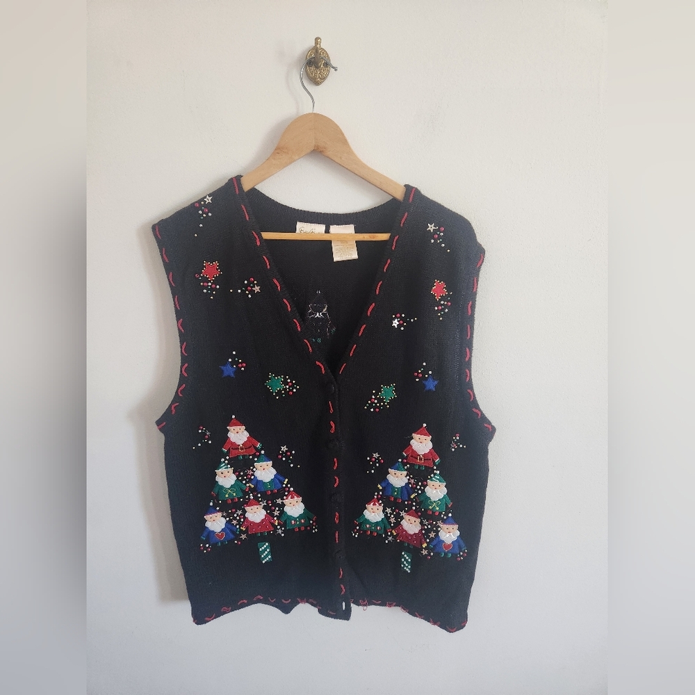 Vintage Bobbie Brooks Christmas Sweater Vest Christmas Ugly Sweater